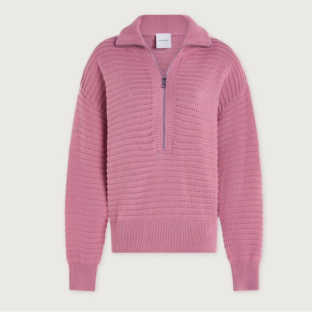 Varley Tara pointelle half zip knit pullover NWT size small - Picture 7 of 8